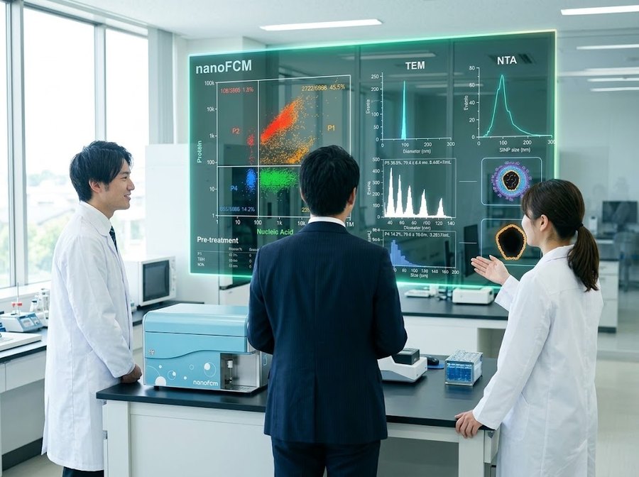 大型ディスプレイのデータを囲んで語り合う研究者たち