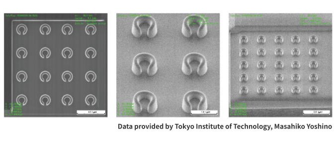 Molds for metamaterial fabrication examples/ SIM images
